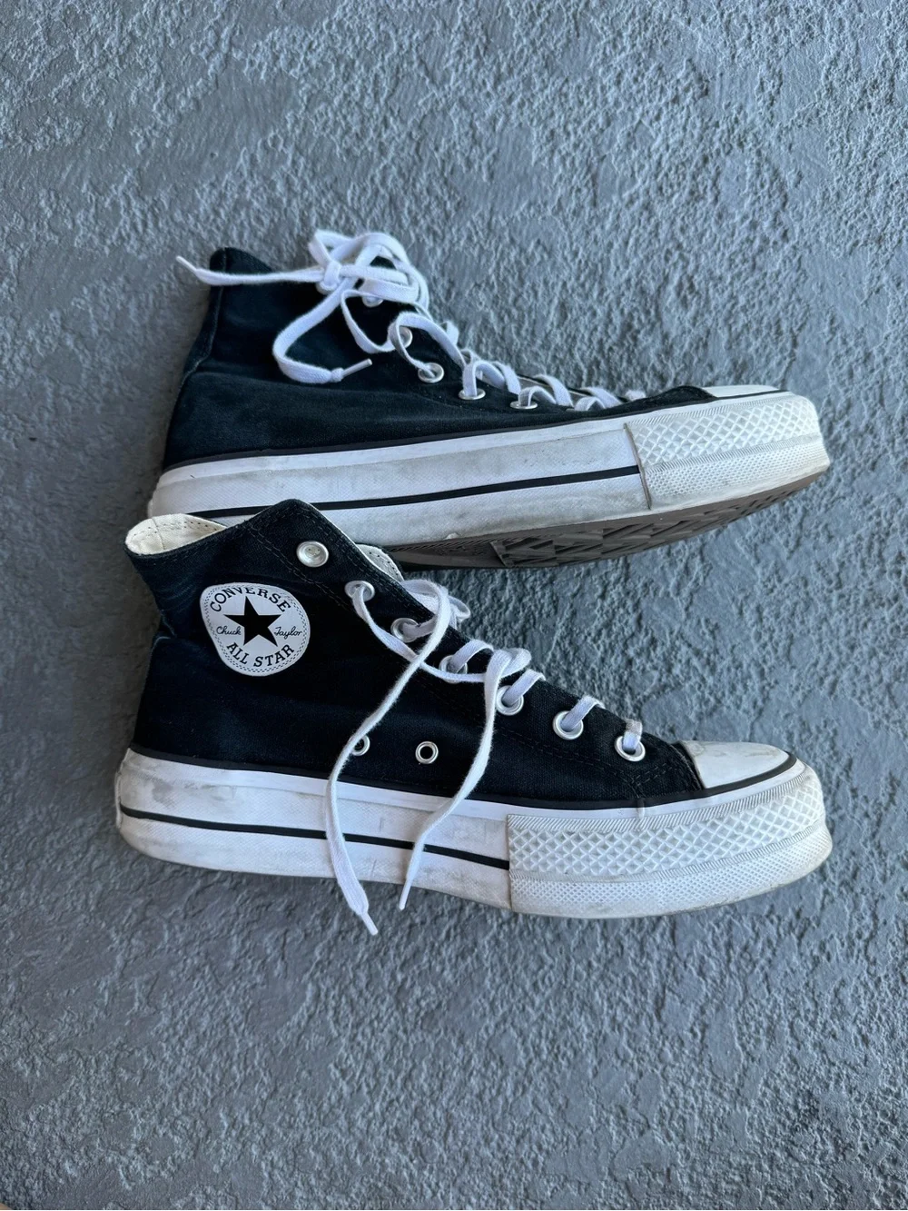 Converse Platform Black Canvas High-Top Sneakers